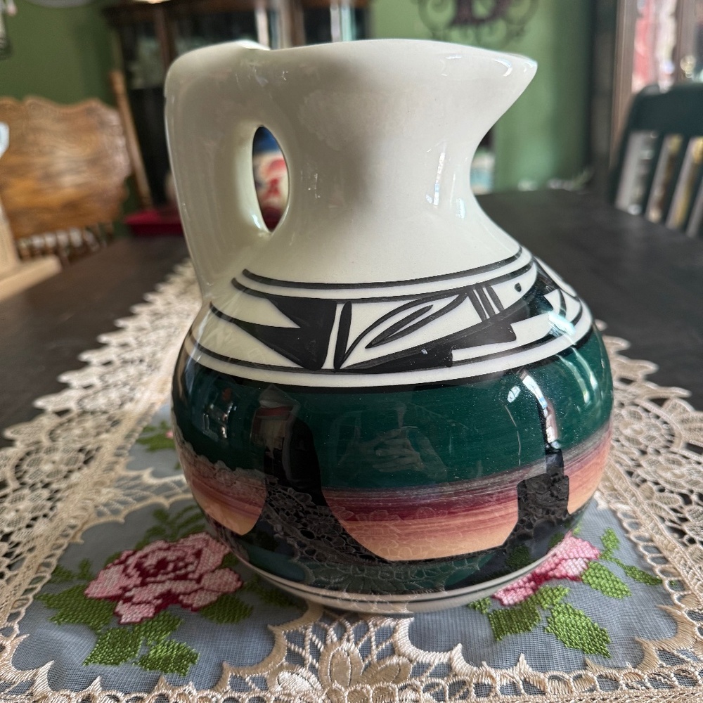 Signed Navajo Pottery Pitcher